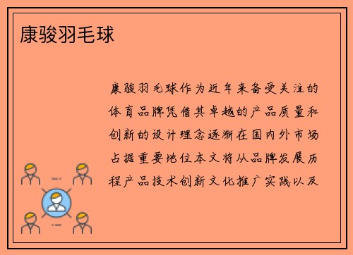 康骏羽毛球