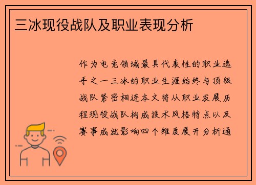 三冰现役战队及职业表现分析